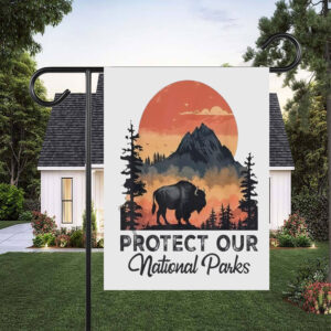 Awesome Save Our National Parks Resist Service Bison Buffalo Flag