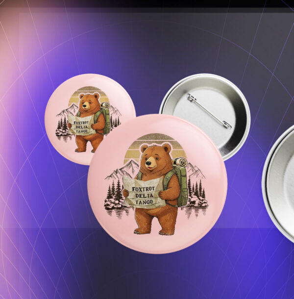 Bear Foxtrot Delta Tango, Retro FDT Resist Bear Button