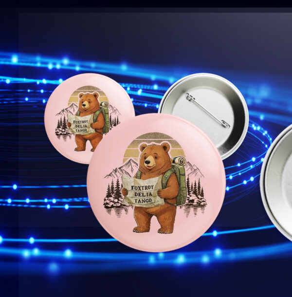 Bear Foxtrot Delta Tango, Retro FDT Resist Bear Button