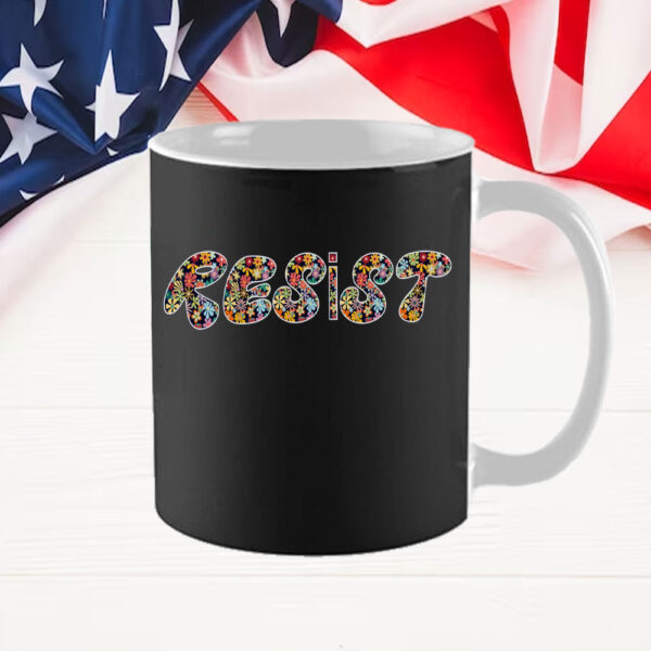 Flower Power Activism Resist Mug