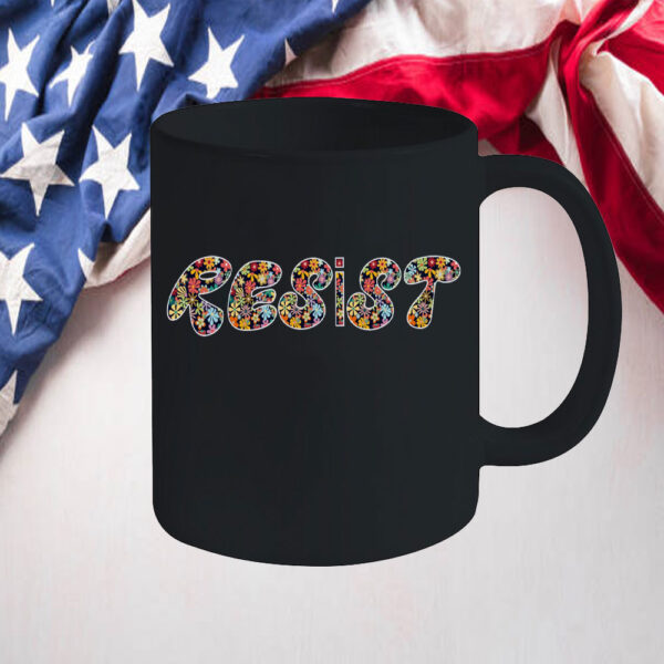 Flower Power Activism Resist Mug