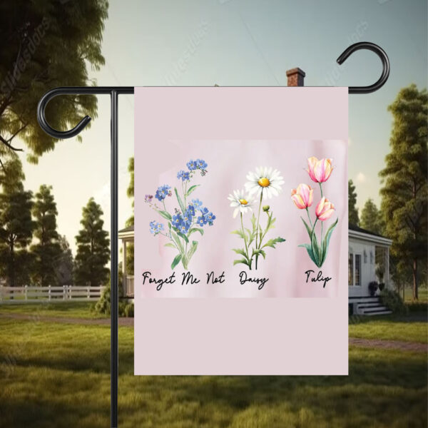 Forget Me Not Daisy Tulip Flower Flag Subtle Anti Trump