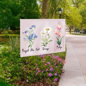 Forget Me Not Daisy Tulip Flower Yard Sign Subtle Anti Trump