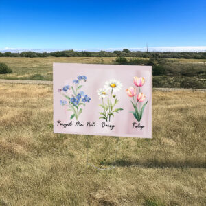 Forget Me Not Daisy Tulip Flower Yard Sign Subtle Anti Trump