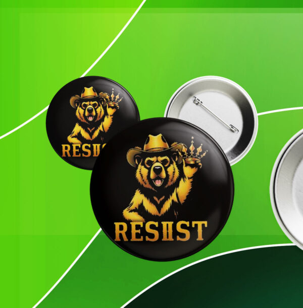 Gold Smokey Bear RESIST Button