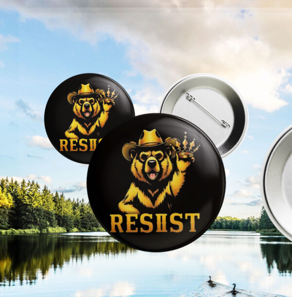 Gold Smokey Bear RESIST Button