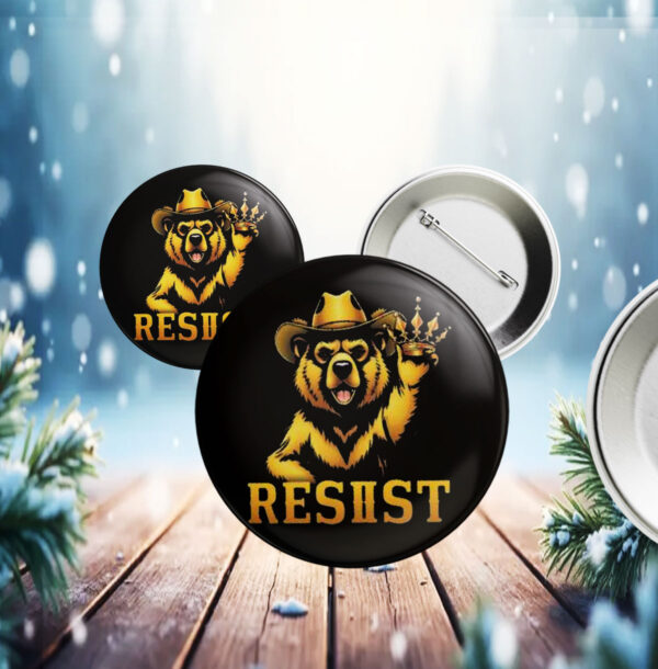 Gold Smokey Bear RESIST Button