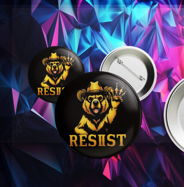 Gold Smokey Bear RESIST Button