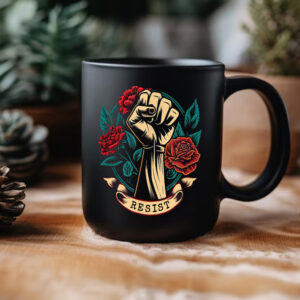 Leftist Democratic Socialist Rose Symbol Liberal Resist Mug