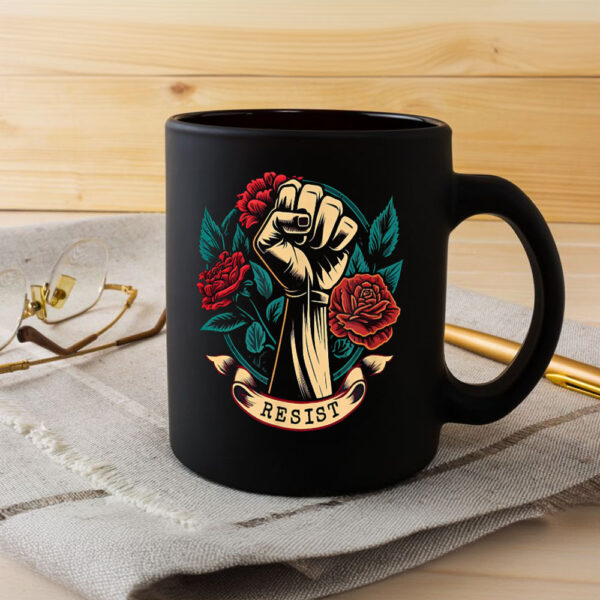 Leftist Democratic Socialist Rose Symbol Liberal Resist Mug