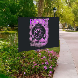 Lion Design Resist, No 1789 Revolution Needed Yard Sign