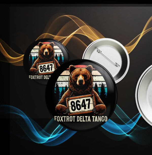 Official Resist Bear Foxtrot Delta Tango 8647 Button