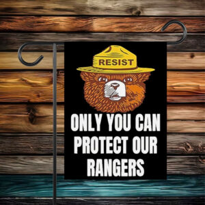 Official Resist Bear Only You Can Protect Our Rangers Printed Flag