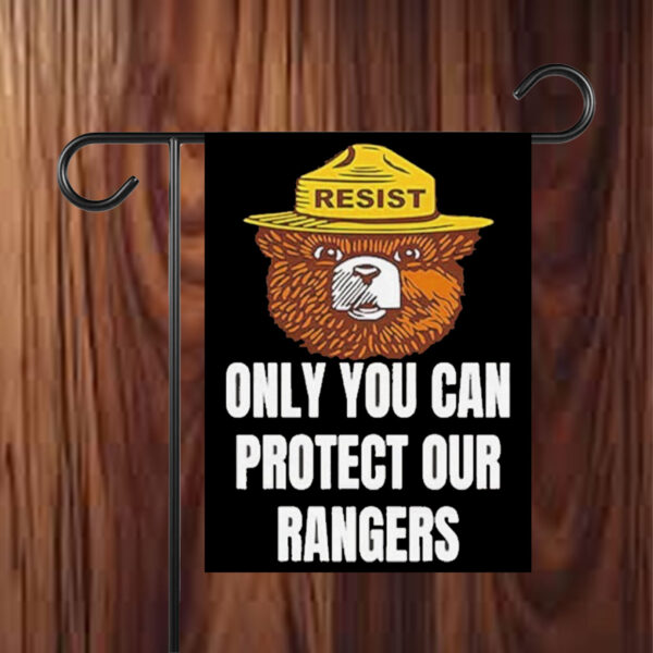 Official Resist Bear Only You Can Protect Our Rangers Printed Flag