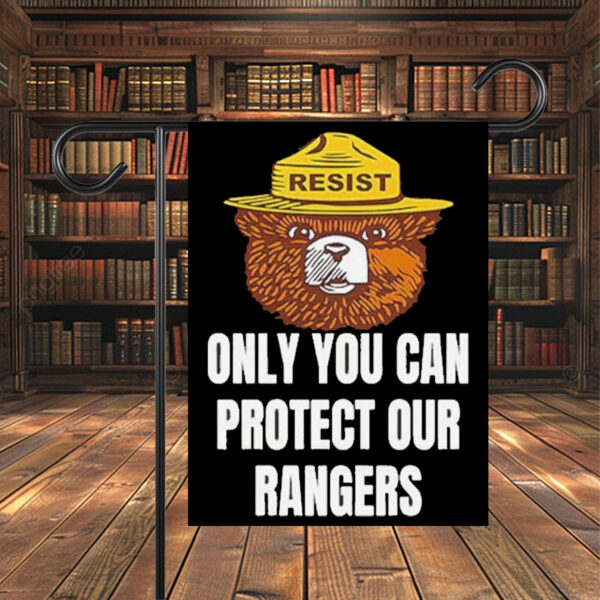 Official Resist Bear Only You Can Protect Our Rangers Printed Flag