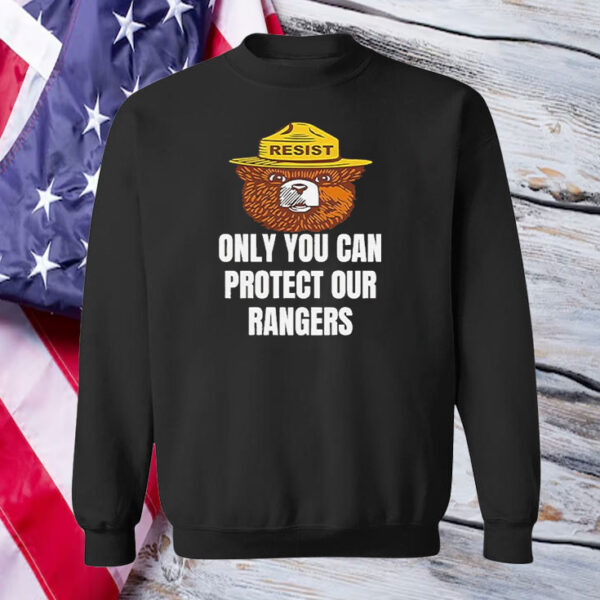 Official Resist Bear Only You Can Protect Our Rangers Printed T-Shirt