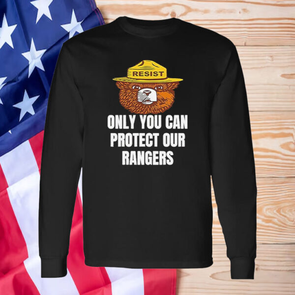 Official Resist Bear Only You Can Protect Our Rangers Printed T-Shirt