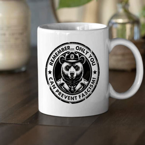 Only You Can Prevent Fascism, Retro National Park Bear Resist Mug