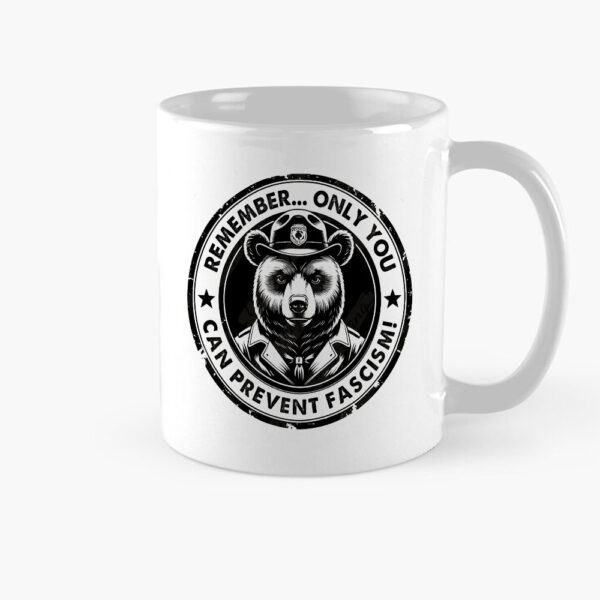 Only You Can Prevent Fascism, Retro National Park Bear Resist Mug