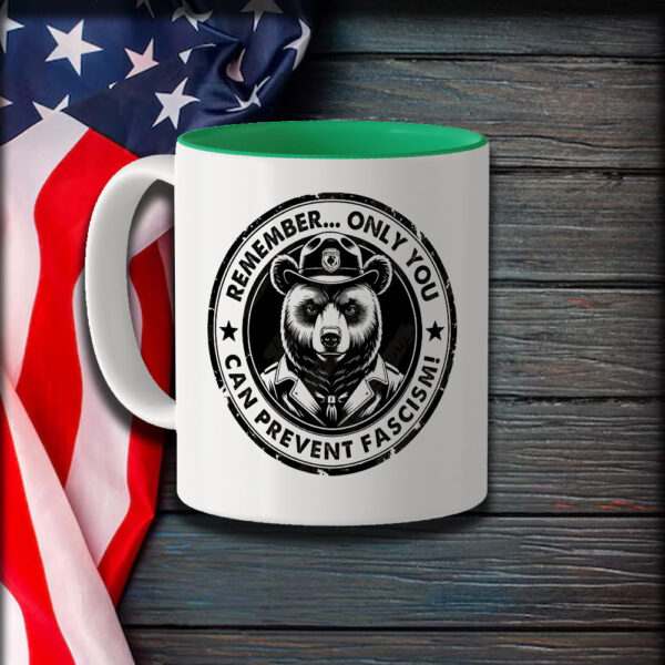 Only You Can Prevent Fascism, Retro National Park Bear Resist Mug