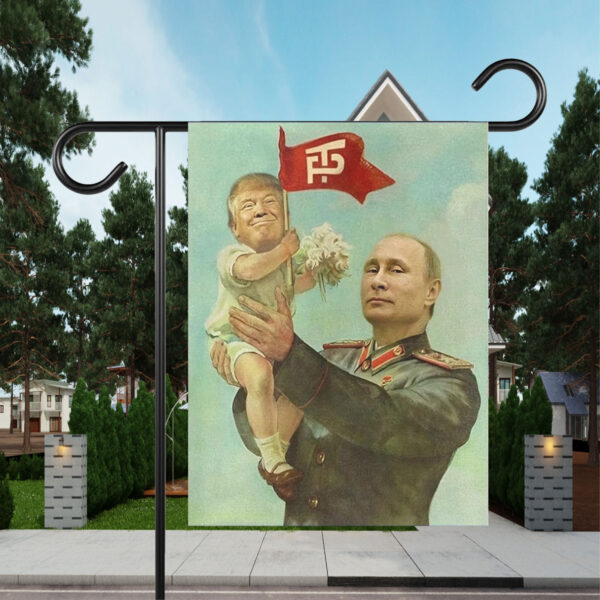 Putin Holding Baby Trump, Resist Anti Trump Flag