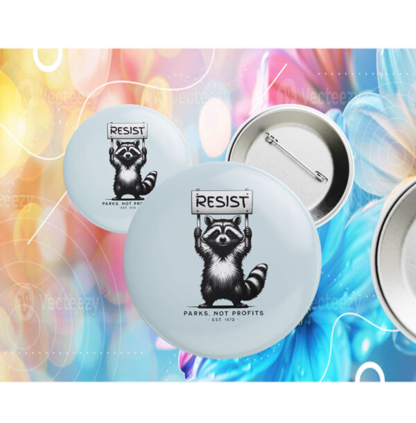 FDT RESIST National Parks, Raccoon Anti-Fascist Button