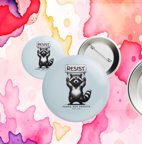 FDT RESIST National Parks, Raccoon Anti-Fascist Button