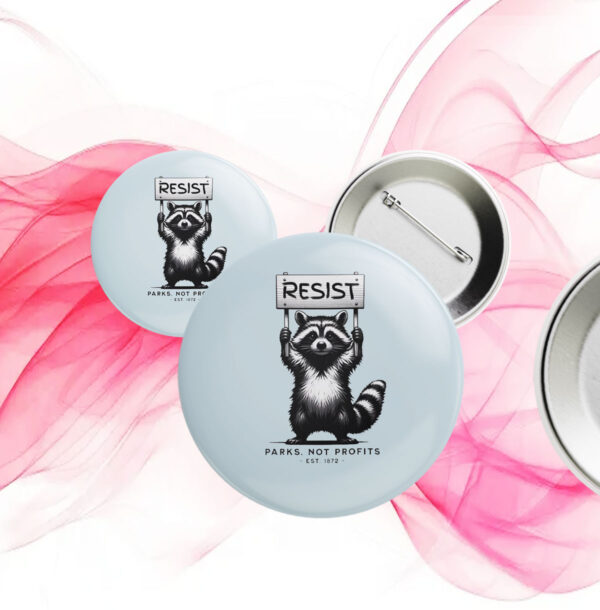 FDT RESIST National Parks, Raccoon Anti-Fascist Button