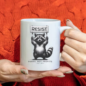 RESIST National Parks, Raccoon Anti-Fascist Mug