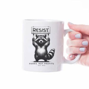 RESIST National Parks, Raccoon Anti-Fascist Mug