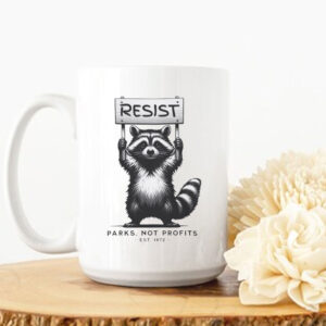 RESIST National Parks, Raccoon Anti-Fascist Mug