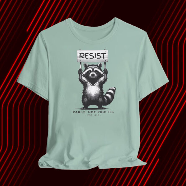 RESIST National Parks, Raccoon Anti-Fascist T-Shirt