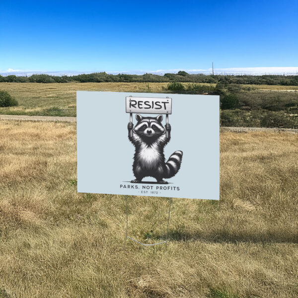 RESIST National Parks, Raccoon Anti-Fascist Yard Sign