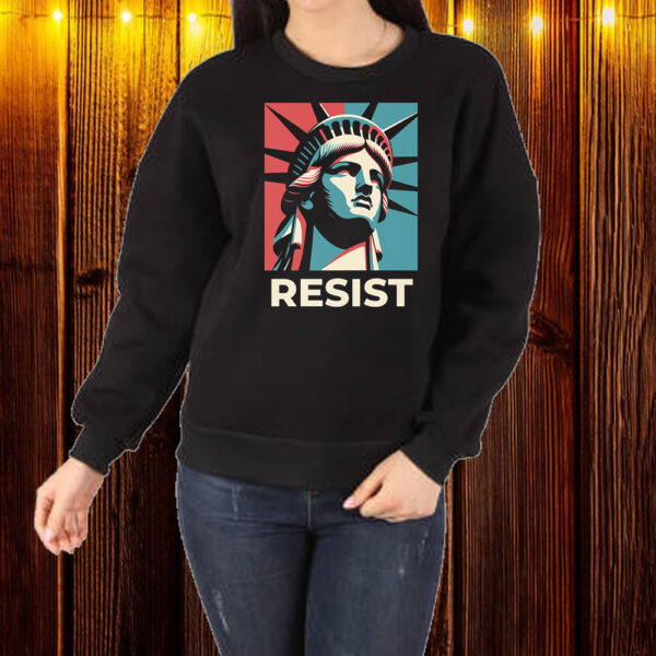 Resist Anti Trump Pro Choice Statue of Liberty Protest Democrat Leftist Anti MAGA LGBTQ T-Shirt