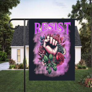 Resist Fist Floral Flag