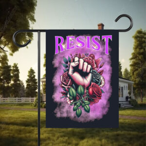 Resist Fist Floral Flag