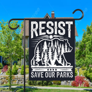 Resist Save Our Parks Alt US National Parks Bear Nature Flag