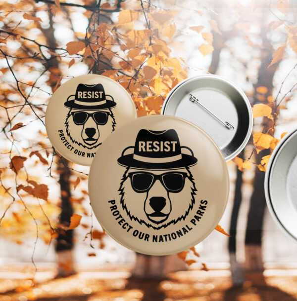 Resist, protect our national parks Button