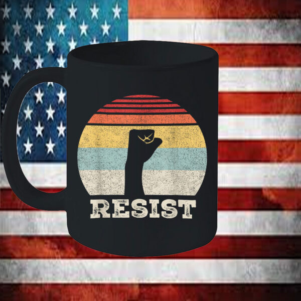 Retro Resist, Power Fist Political Protest Feminist Mug