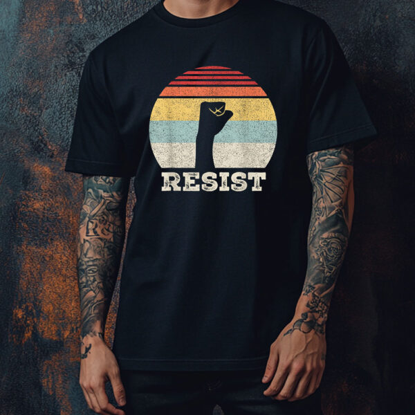 Retro Resist Shirt Power Fist Political Protest Feminist T-Shirt