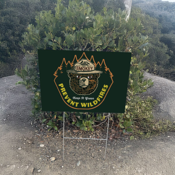 Smokey Bear Keep It Green Prevent Wildfires Bear Resist Yard Sign