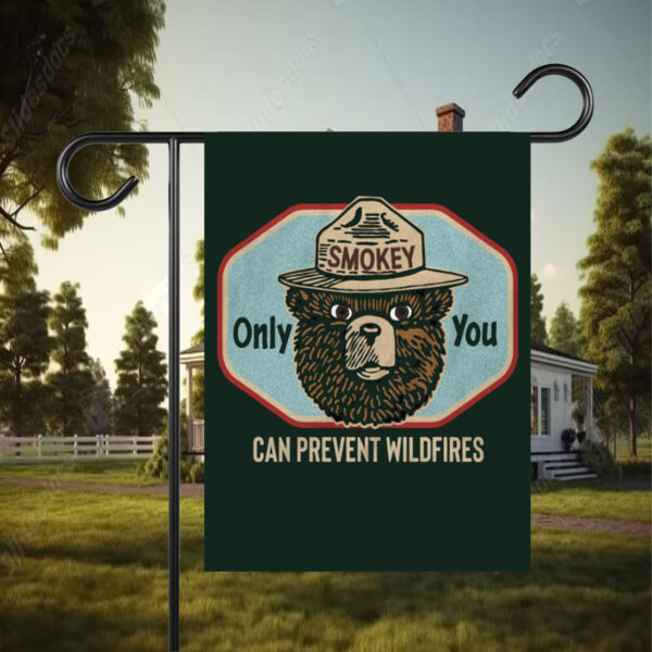 Smokey Bear Only You Can Prevent Wildfires Resist Bear Flag