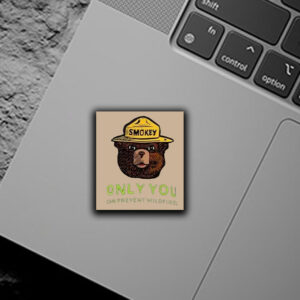 Smokey Bear Resist, Only ou Can Prevent Wildfires Sticker