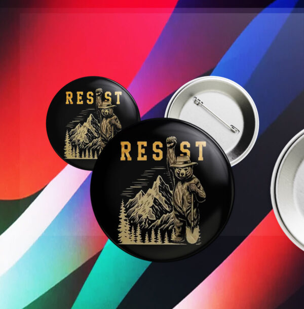 Smokey Bear Resist, Parks Over Profit Granola Button