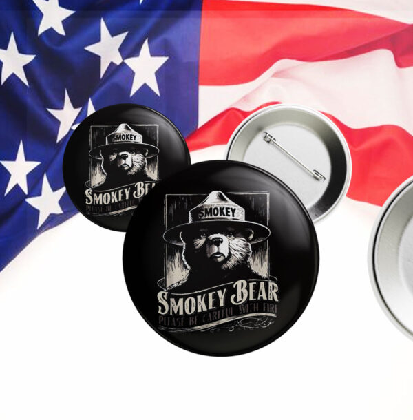 Smokey Bear Resist, Protect Our National Parks Button