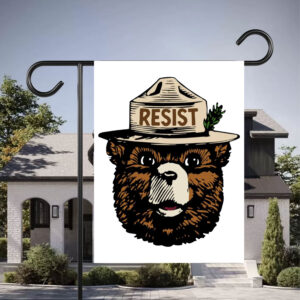 Smokey The Bear Resist, Resist Fascism National Park Flag