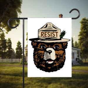 Smokey The Bear Resist, Resist Fascism National Park Flag