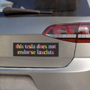 This Tesla Does Not Endorse Fascists Car Magnet, Sticker