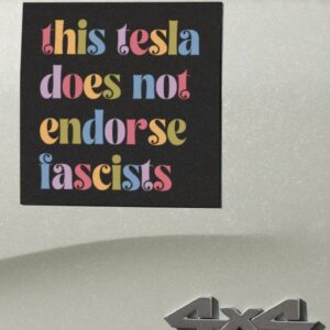 This Tesla Does Not Endorse Fascists Car Magnet